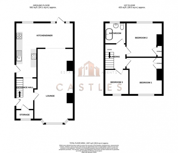 Floor Plan Image for 3 Bedroom Semi-Detached House for Sale in Broad Road, Nutbourne, Chichester