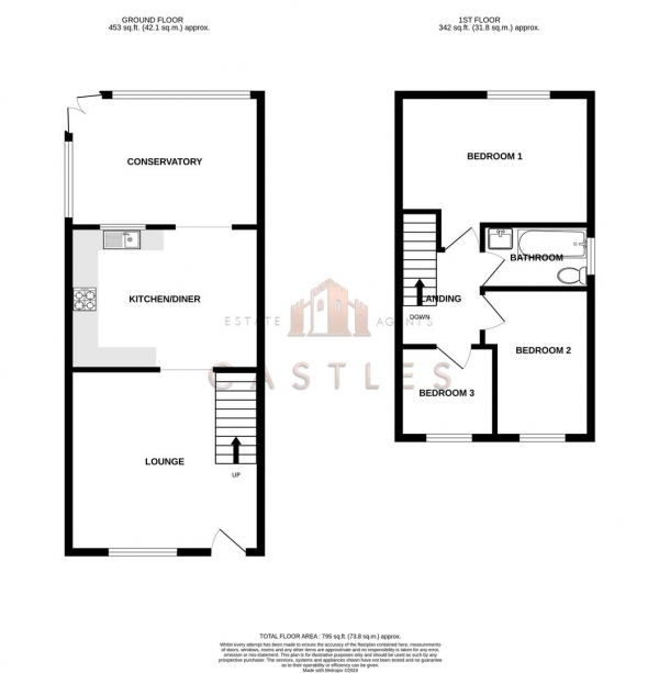 Floor Plan Image for 3 Bedroom Semi-Detached House for Sale in The Copse, Fareham