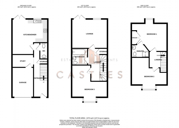 Floor Plan Image for 3 Bedroom Town House for Sale in Barbican Mews, Portchester