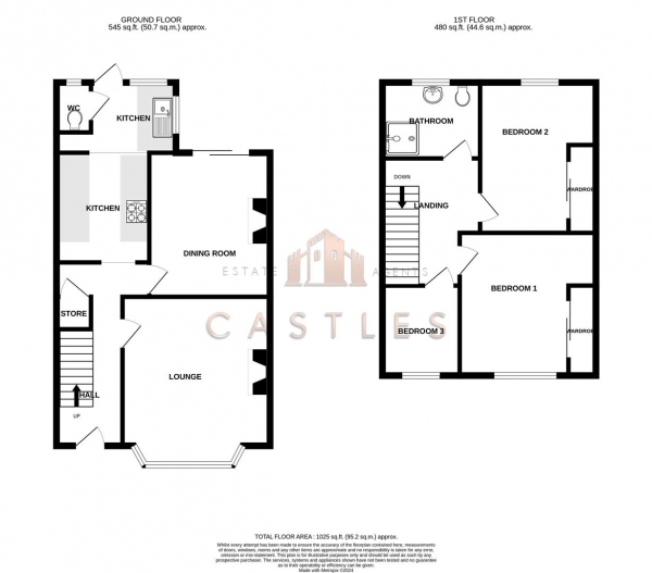 Floor Plan Image for 3 Bedroom Terraced House for Sale in Old Manor Way, Drayton