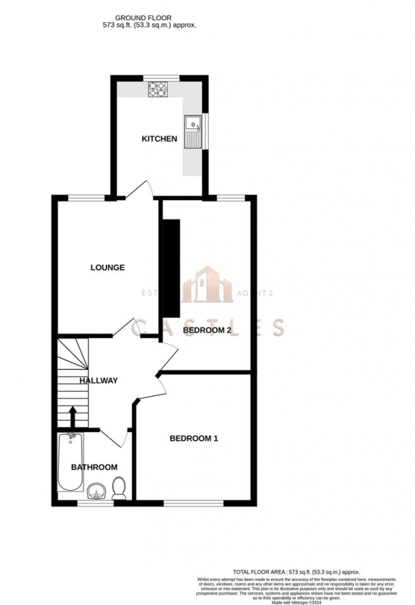 Floor Plan Image for 2 Bedroom Flat for Sale in Northcote Road, Southsea