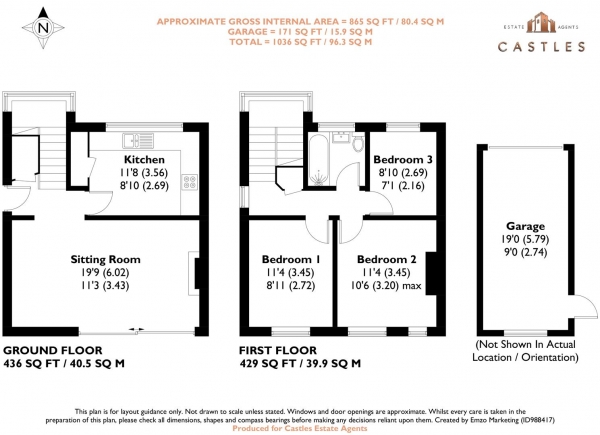 Floor Plan Image for 3 Bedroom Semi-Detached House for Sale in Chalkridge Road, Drayton