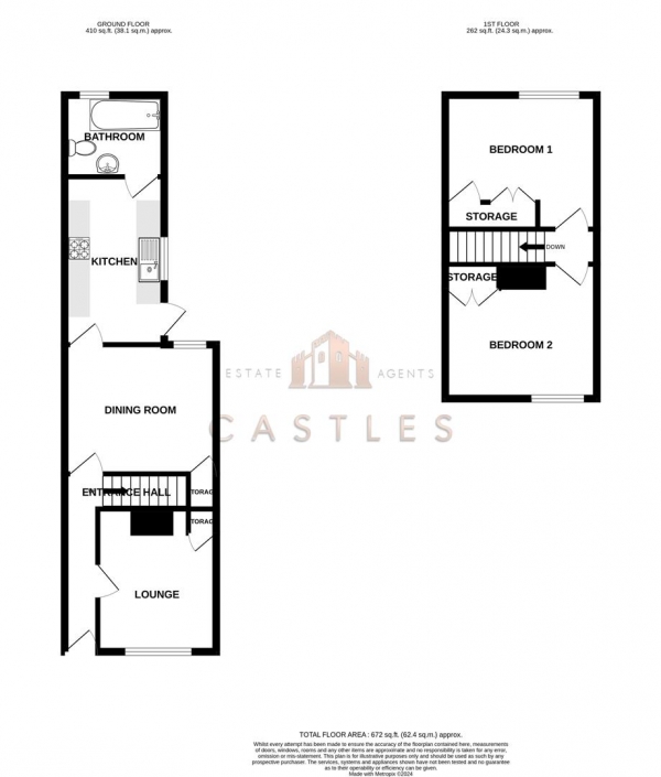 Floor Plan Image for 2 Bedroom Terraced House for Sale in Londesborough Road, Portsmouth