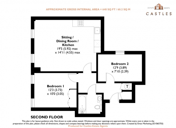 Floor Plan Image for 2 Bedroom Apartment for Sale in Hyde Street, Winchester