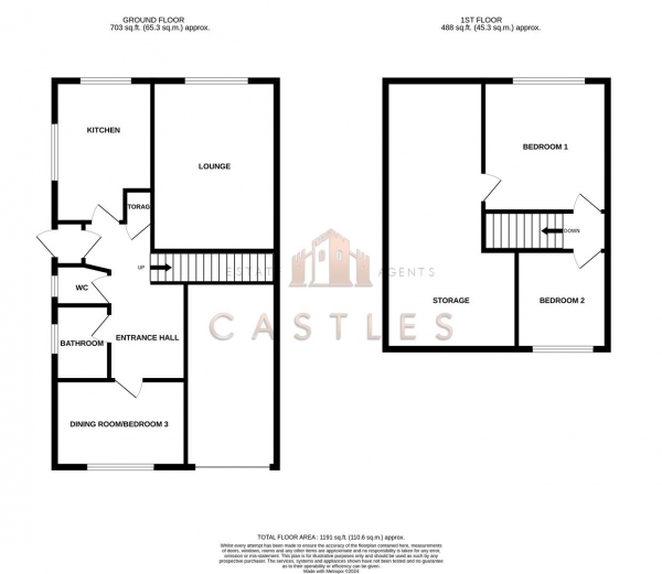 Floor Plan Image for 3 Bedroom Semi-Detached Bungalow for Sale in Quintrel Avenue, Portchester