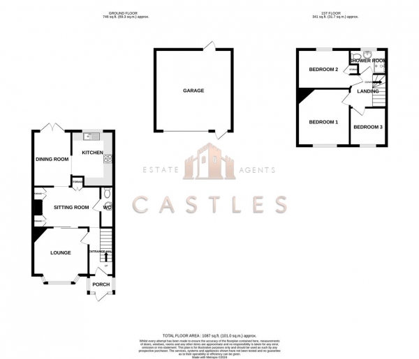 Floor Plan Image for 3 Bedroom Terraced House for Sale in Marina Grove, Portchester