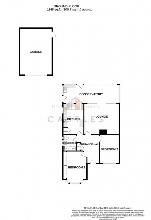 Floor Plan Image for 2 Bedroom Detached Bungalow for Sale in Kelvin Grove, Portchester