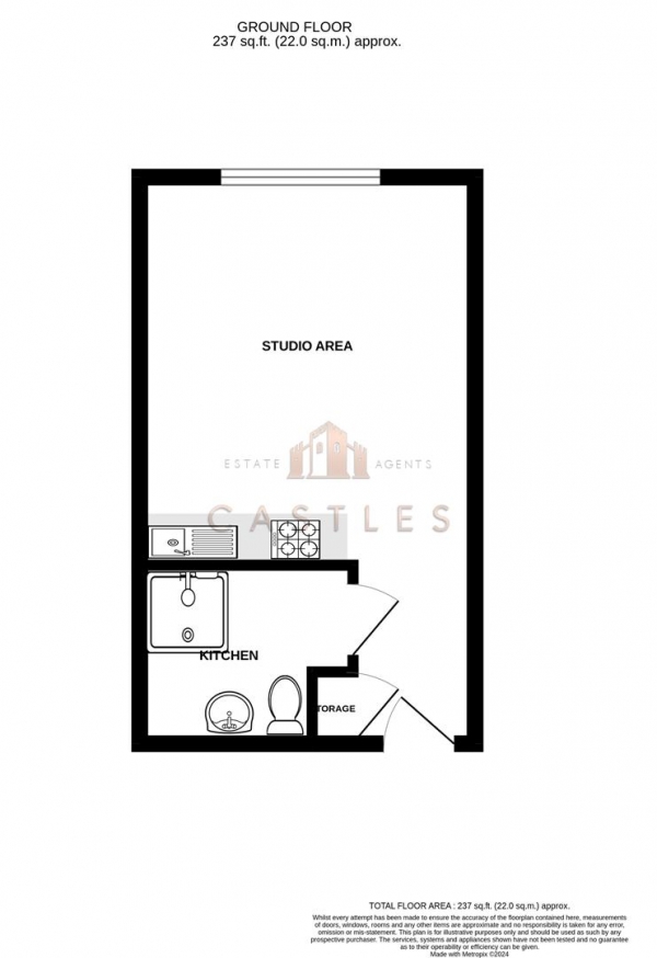 Floor Plan Image for 1 Bedroom Flat for Sale in Gunwharf Quays, Portsmouth