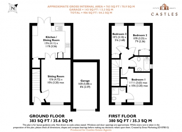 Floor Plan Image for 3 Bedroom Semi-Detached House for Sale in Marsh Gardens, Hedge End