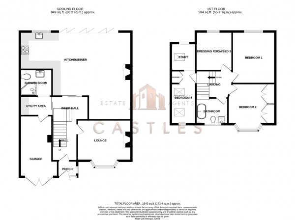 Floor Plan Image for 4 Bedroom Detached House for Sale in Pentland Rise, Portchester