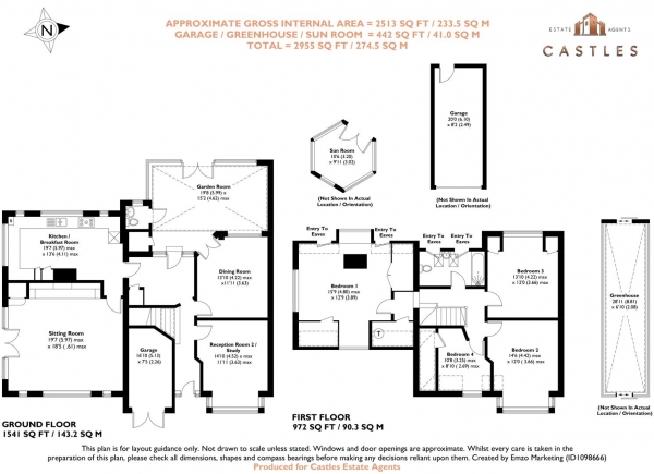 Floor Plan for 4 Bedroom Detached House for Sale in Hill Road, Portchester, PO16, 8JZ - Guide Price &pound1,150,000