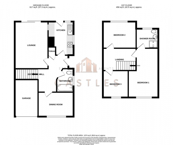 Floor Plan Image for 4 Bedroom Semi-Detached House for Sale in Merrow Close, Portchester