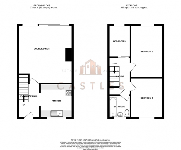 Floor Plan Image for 3 Bedroom Terraced House for Sale in Milford Gardens, Chandler's Ford