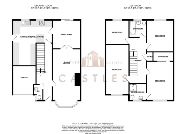 Floor Plan Image for 4 Bedroom Detached House for Sale in Tor Close, Down End, Fareham