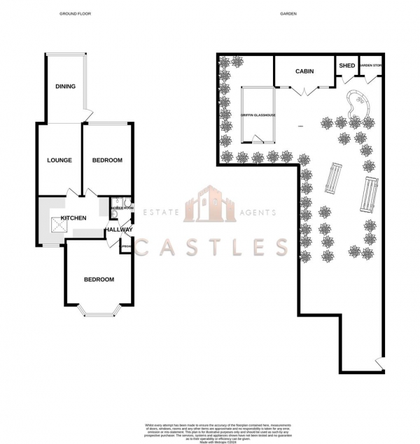 Floor Plan Image for 2 Bedroom Semi-Detached Bungalow for Sale in Merton Avenue, Portchester