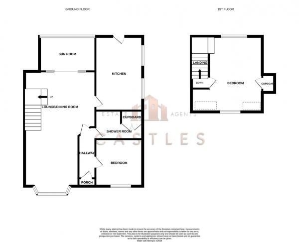 Floor Plan Image for 2 Bedroom Semi-Detached Bungalow for Sale in Edward Grove, Portchester