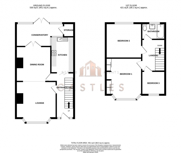 Floor Plan Image for 3 Bedroom Terraced House for Sale in Sunningdale Road, Portchester