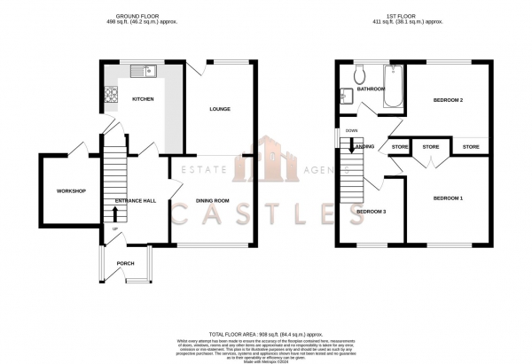 Floor Plan Image for 3 Bedroom End of Terrace House for Sale in Middleton Close, Fareham