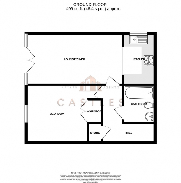 Floor Plan Image for 1 Bedroom Apartment for Sale in Irene Court, Rosoman Road, Southampton