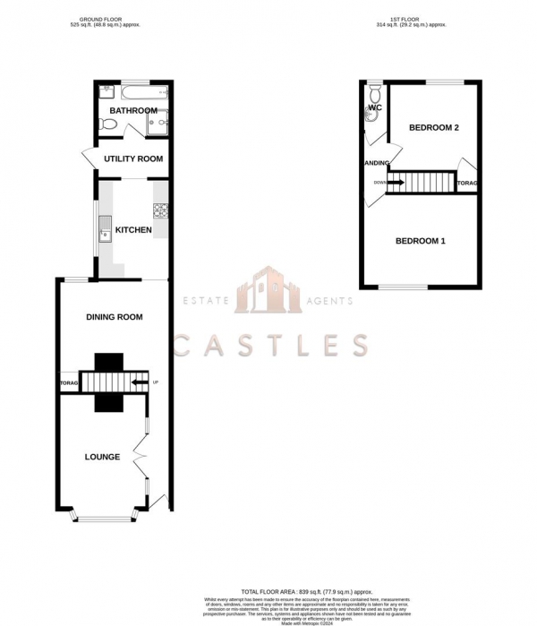 Floor Plan Image for 2 Bedroom Terraced House for Sale in Cardiff Road, Portsmouth