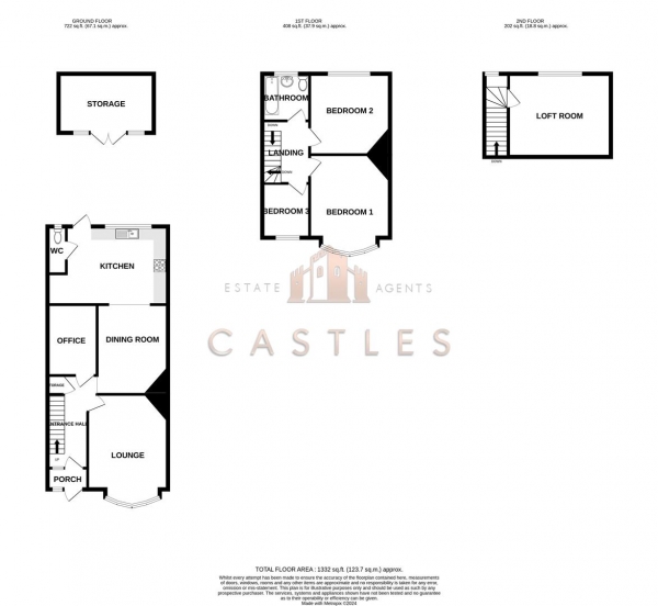 Floor Plan for 3 Bedroom Terraced House for Sale in Lovett Road, Copnor, PO3, 5EX - Offers Over &pound325,000