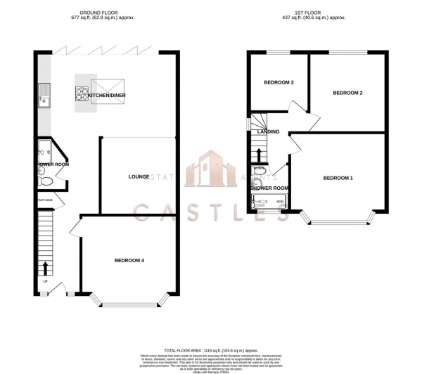 Floor Plan Image for 4 Bedroom Semi-Detached House for Sale in Kelvin Grove, Portchester