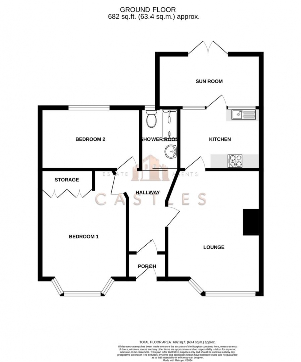 Floor Plan Image for 2 Bedroom Semi-Detached Bungalow for Sale in Westbrook Road, Portchester