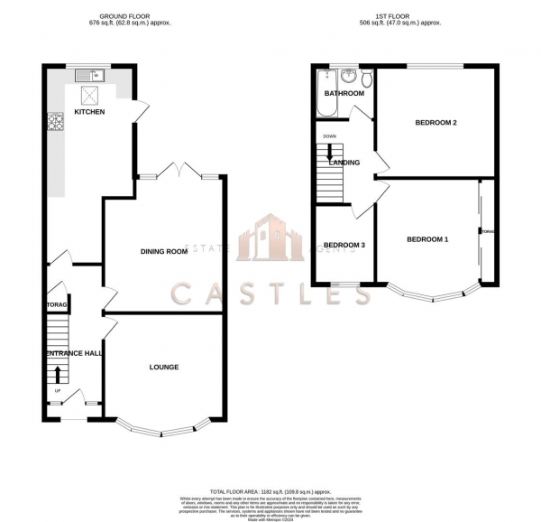 Floor Plan Image for 3 Bedroom Terraced House for Sale in Dysart Avenue, Drayton