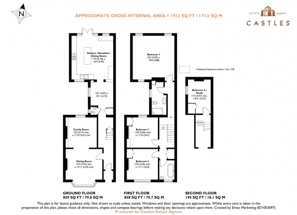 Floor Plan Image for 4 Bedroom Semi-Detached House for Sale in Southampton Road, Fareham