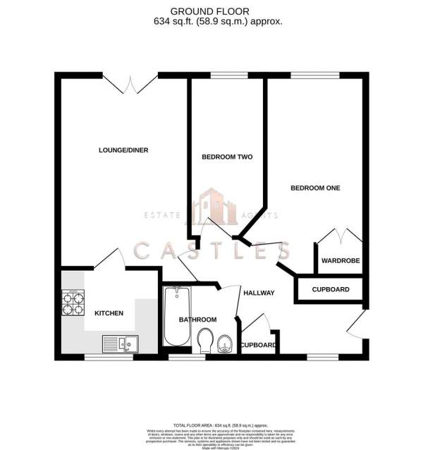 Floor Plan Image for 2 Bedroom Apartment for Sale in Graduate Court - Tudor Crescent, Cosham