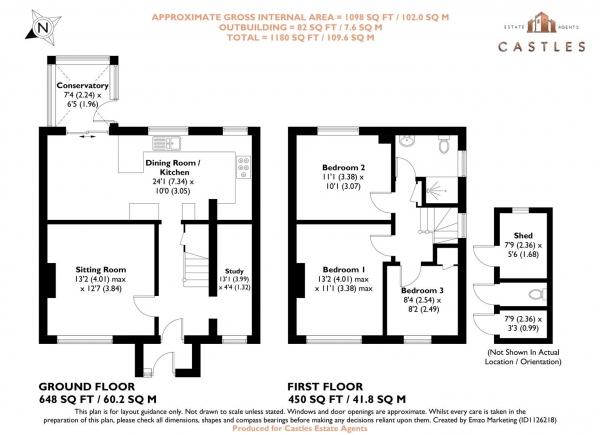 Floor Plan Image for 3 Bedroom Semi-Detached House for Sale in Blakemere Crescent, Paulsgrove