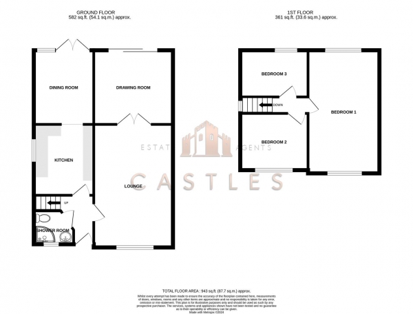 Floor Plan Image for 3 Bedroom Semi-Detached House for Sale in Neville Avenue, Portchester