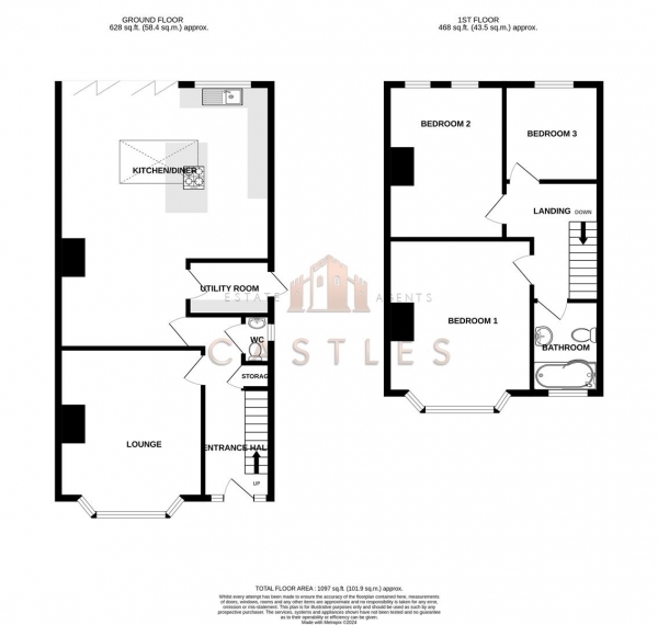 Floor Plan Image for 3 Bedroom Semi-Detached House for Sale in Queens Road, Fareham