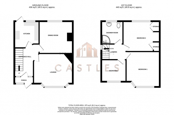 Floor Plan Image for 3 Bedroom End of Terrace House for Sale in Coppins Grove, Portchester