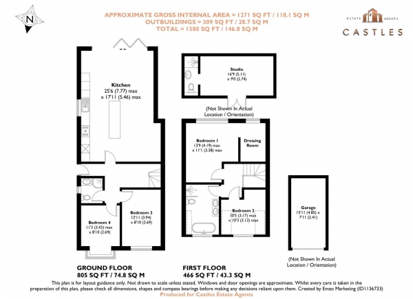 Floor Plan Image for 4 Bedroom Semi-Detached Bungalow for Sale in The Leaway, Portchester