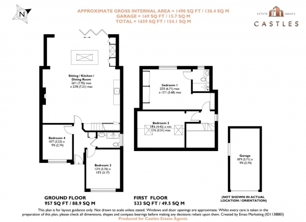 Floor Plan Image for 4 Bedroom Semi-Detached Bungalow for Sale in Cornaway Lane, Portchester