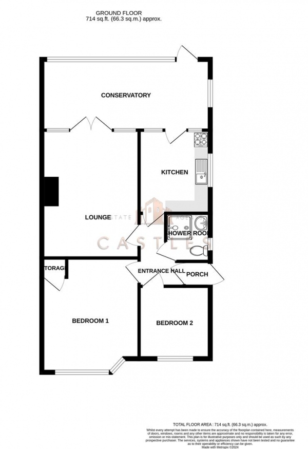 Floor Plan Image for 2 Bedroom Semi-Detached Bungalow for Sale in Coombe Farm Avenue, Fareham