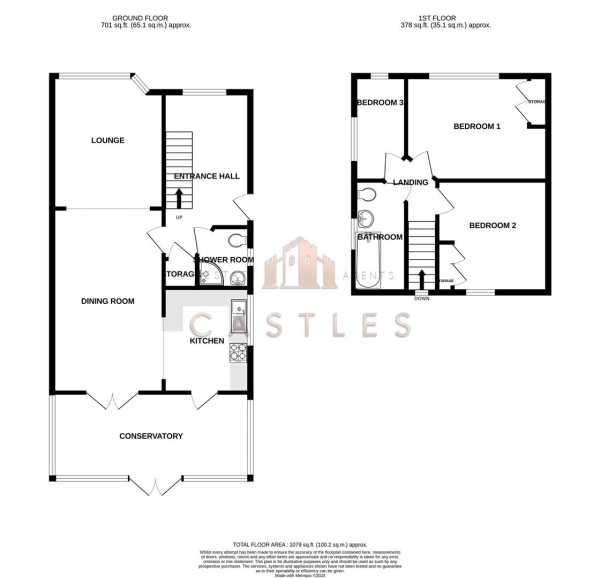 Floor Plan Image for 3 Bedroom Semi-Detached Bungalow for Sale in Orchard Grove, Portchester,