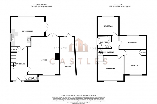 Floor Plan Image for 4 Bedroom Detached House for Sale in Holbrook Road, Fareham