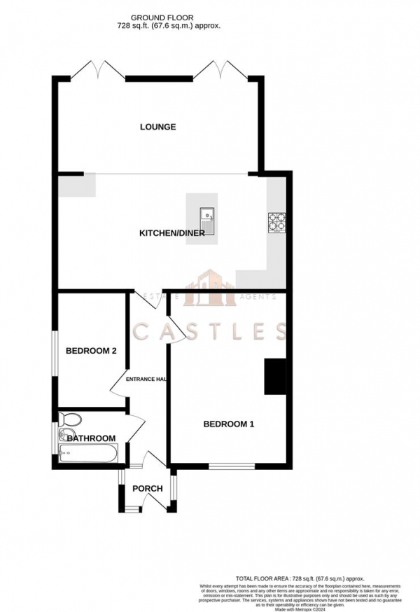 Floor Plan Image for 2 Bedroom Semi-Detached Bungalow for Sale in Crest Way, Sholing, Southampton