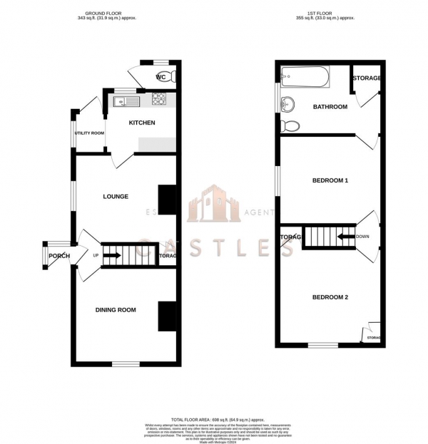 Floor Plan Image for 2 Bedroom Semi-Detached House for Sale in Middle Road, Southampton