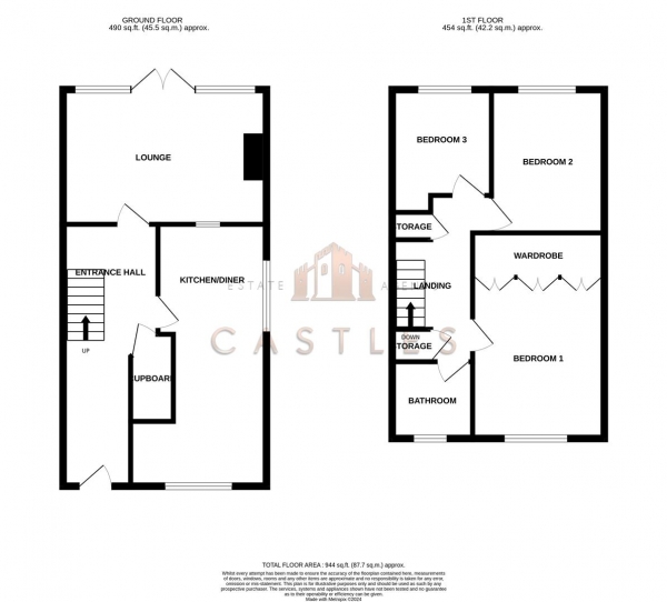 Floor Plan Image for 3 Bedroom Semi-Detached House for Sale in Anson Grove, Portchester