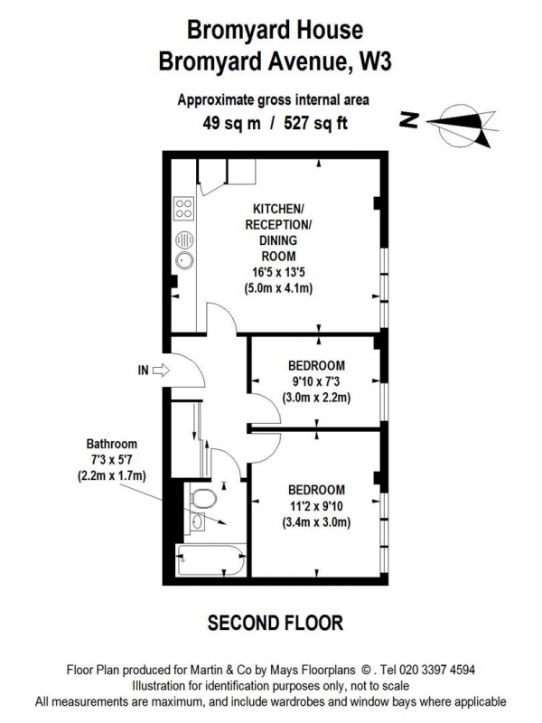 Floor Plan Image for 2 Bedroom Apartment for Sale in Bromyard House | W3 | Acton