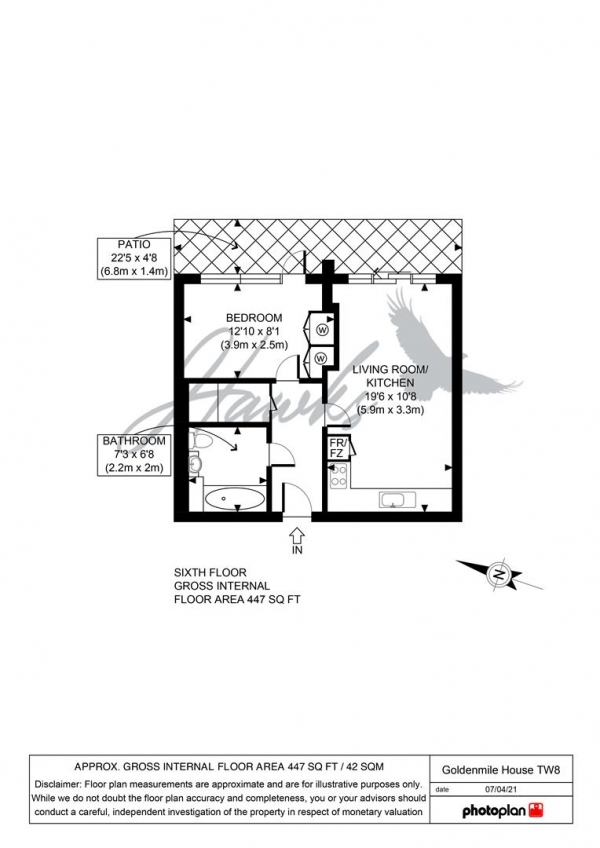 Floor Plan Image for 1 Bedroom Apartment for Sale in Great West Quarter, Brentford