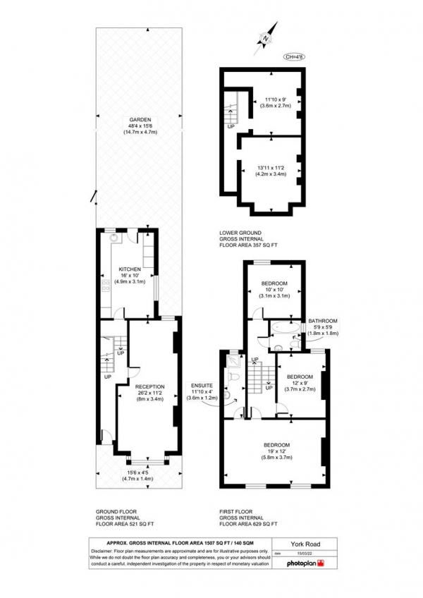 Floor Plan Image for 3 Bedroom Terraced House for Sale in York Road | London | TW8