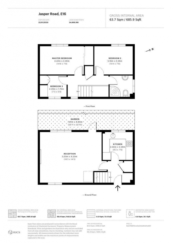 Floor Plan Image for 3 Bedroom End of Terrace House to Rent in Jasper Road | E16 | London