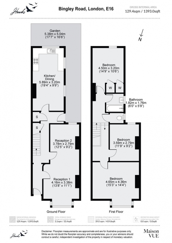 Floor Plan Image for 3 Bedroom Terraced House for Sale in Bingley Road | London | E16