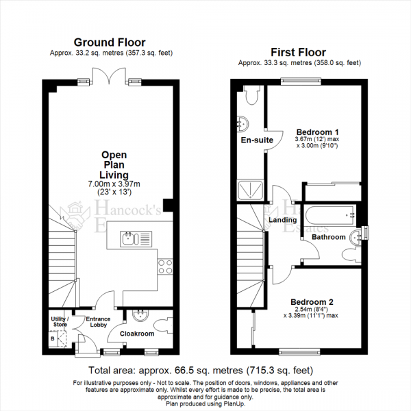 Floor Plan Image for 2 Bedroom Semi-Detached House for Sale in Turing Road, Biggleswade