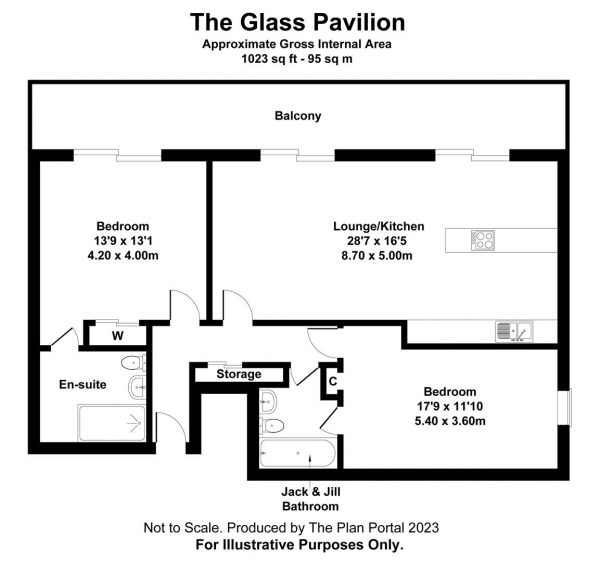 Floor Plan Image for 2 Bedroom Flat to Rent in The Glass House, Princes Street, Brighton