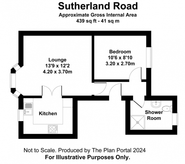 Floor Plan Image for 1 Bedroom Flat to Rent in Sutherland Road, Brighton